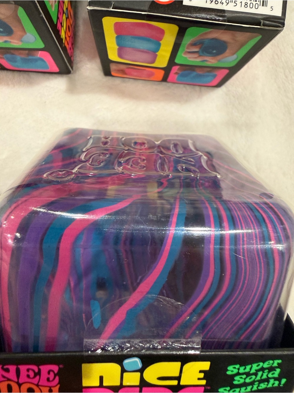 NEEDOH 1 Jumbo Nice Berg Swirl Squish Toy & 2 Nice Cubes Viral Authentic NEW - Picture 6 of 9